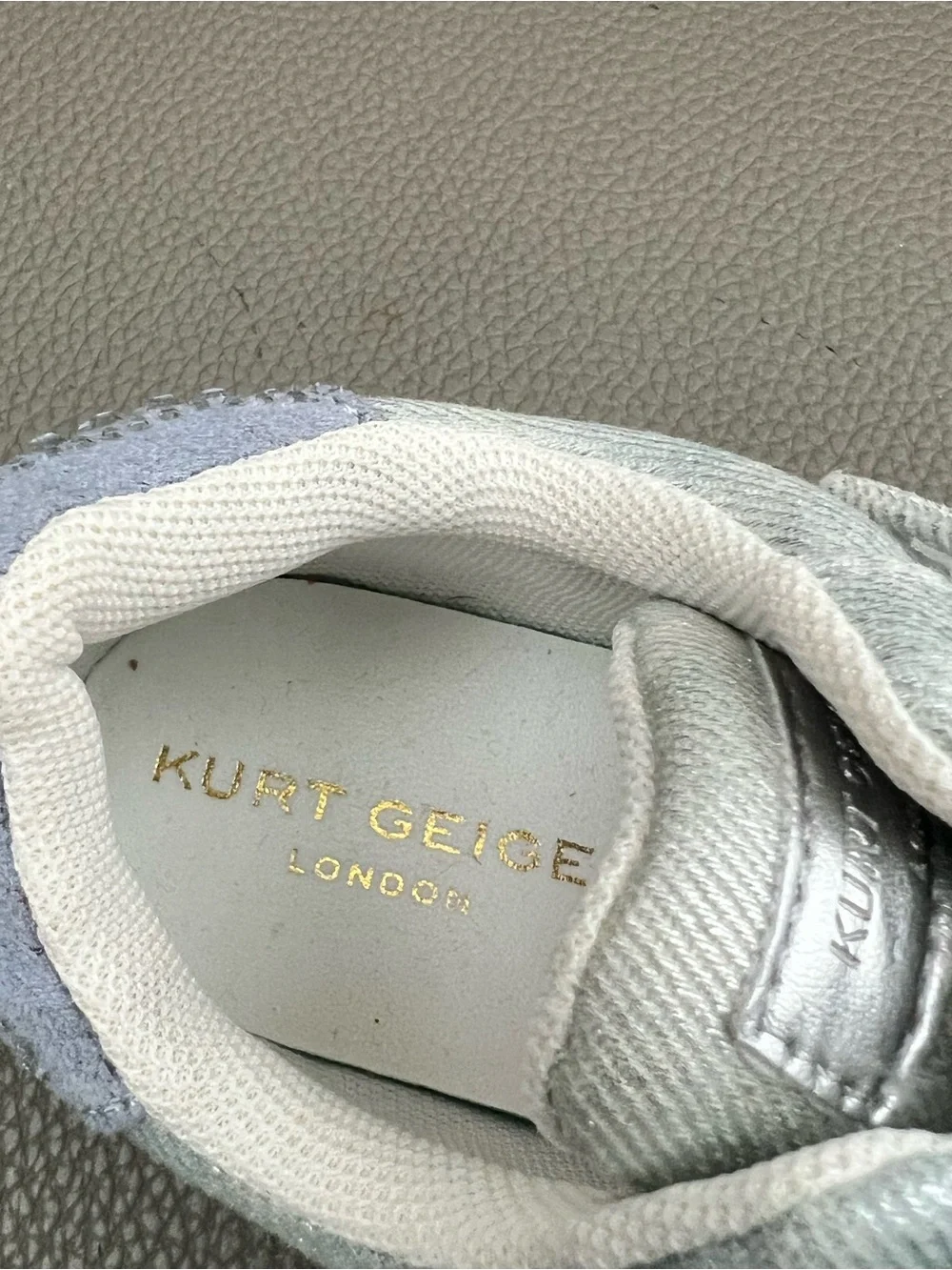 Kurt Geiger Light Blue Kids Bow Sneakers with Crystal Embellishment